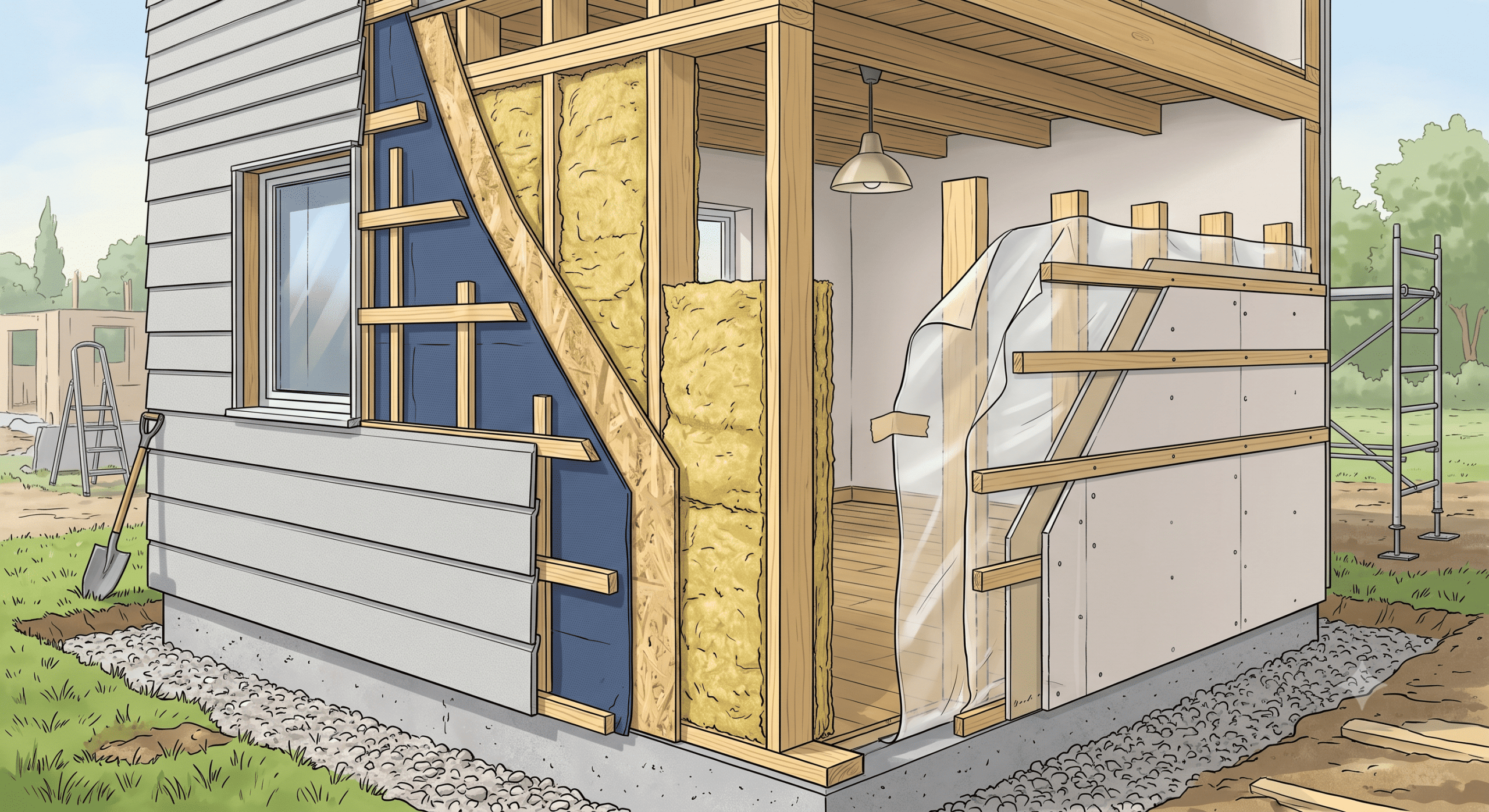 Photo du chantier, L’isolation des murs par l’intérieur: une nécessité pour améliorer le confort thermique d’une habitation