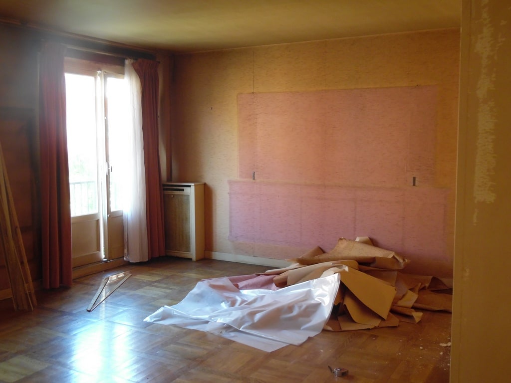 Salon avant travaux, Rénovation appartement à Porte de Saint Ouen PARIS 75017 de 68 m2