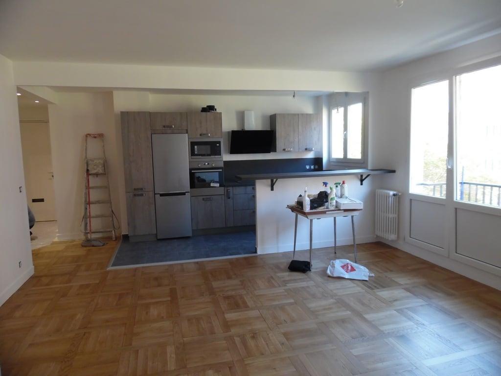 Cuisine après travaux, Rénovation appartement à Porte de Saint Ouen PARIS 75017 de 68 m2