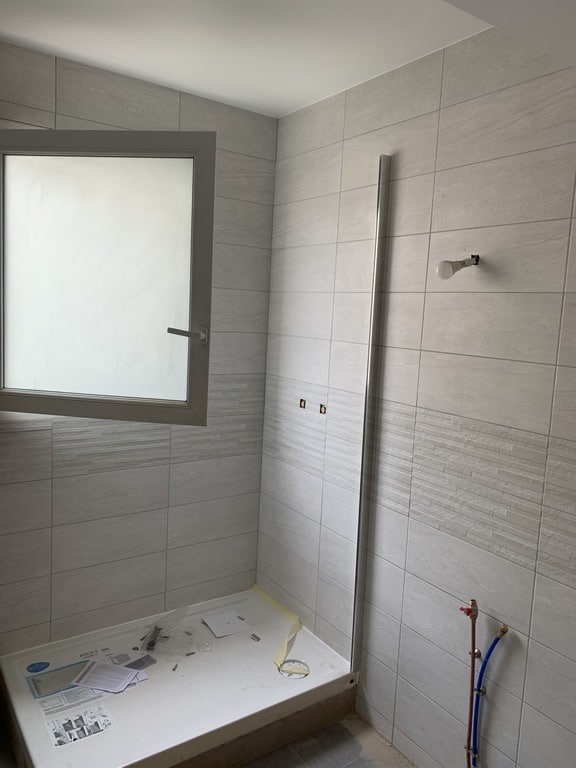 Salle de bain après travaux, Rénovation appartement quartier mairie de Levallois 92300 Levallois Perret de 65 m2