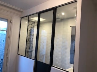 Salle de bain après travaux, Rénovation appartement LEVALLOIS PERRET 92300 quartier Louise michel de 65 m2