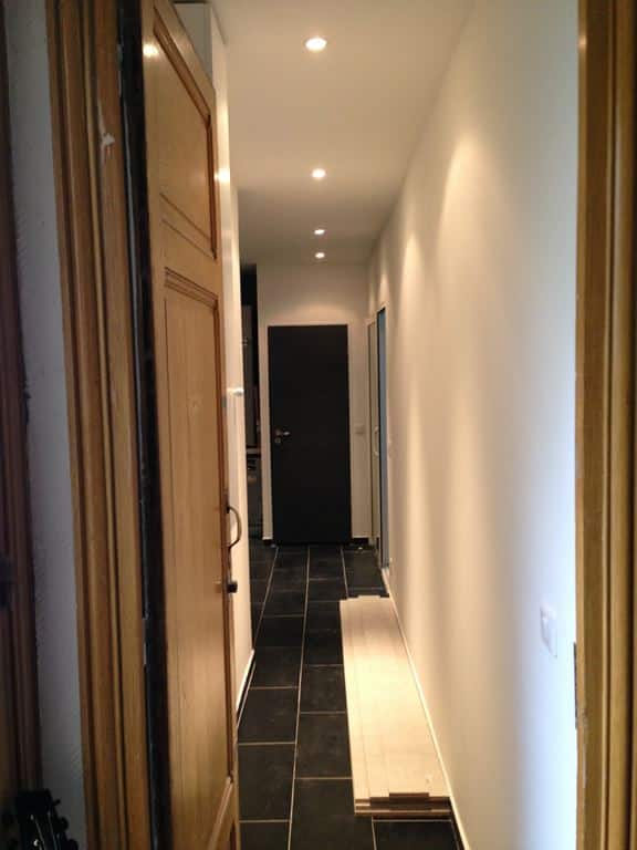 Couloir après travaux, Rénovation appartement quartier Nation à PARIS 75020 de 50 m2