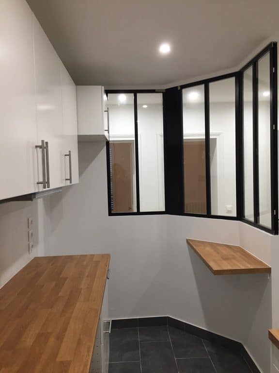Cuisine après travaux, Rénovation appartement à LEVALLOIS PERRET proche NEUILLY SUR SEINE de 70 m2