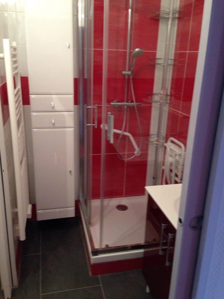 Salle de bain après travaux, Rénovation appartement dans le quartier Saint Michel PARIS 75005 de 50 m2