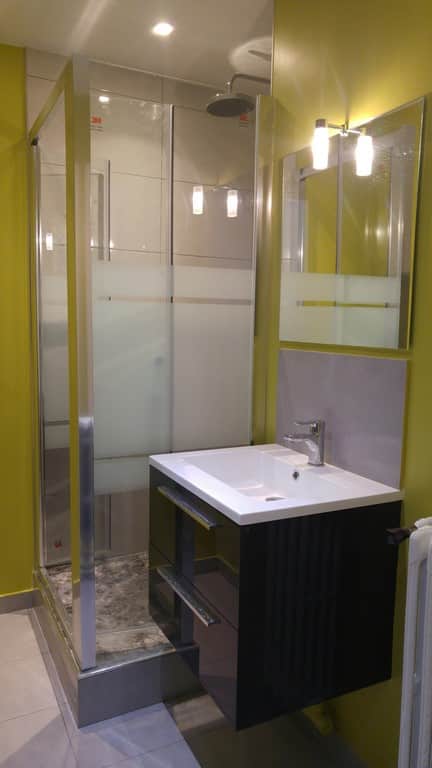 Salle de bain après travaux, Rénovation appartement proche Place d’Italie PARIS 75013 de 54 m2