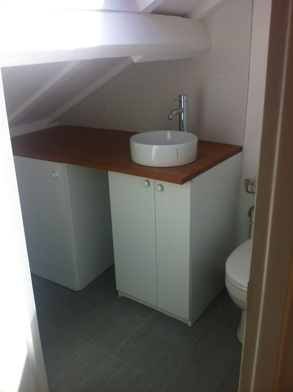 Salle de bain après travaux, Rénovation appartement à La Motte-Picquet-Grenelle PARIS 15 de 46 m2