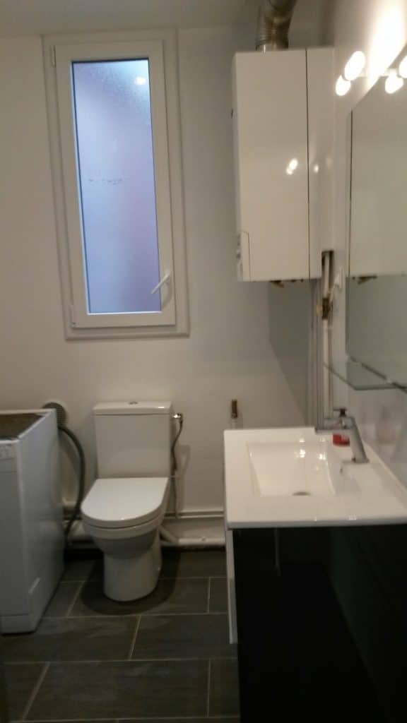Salle de bain après travaux, Rénovation appartement VANVES 92170 de 47 m2