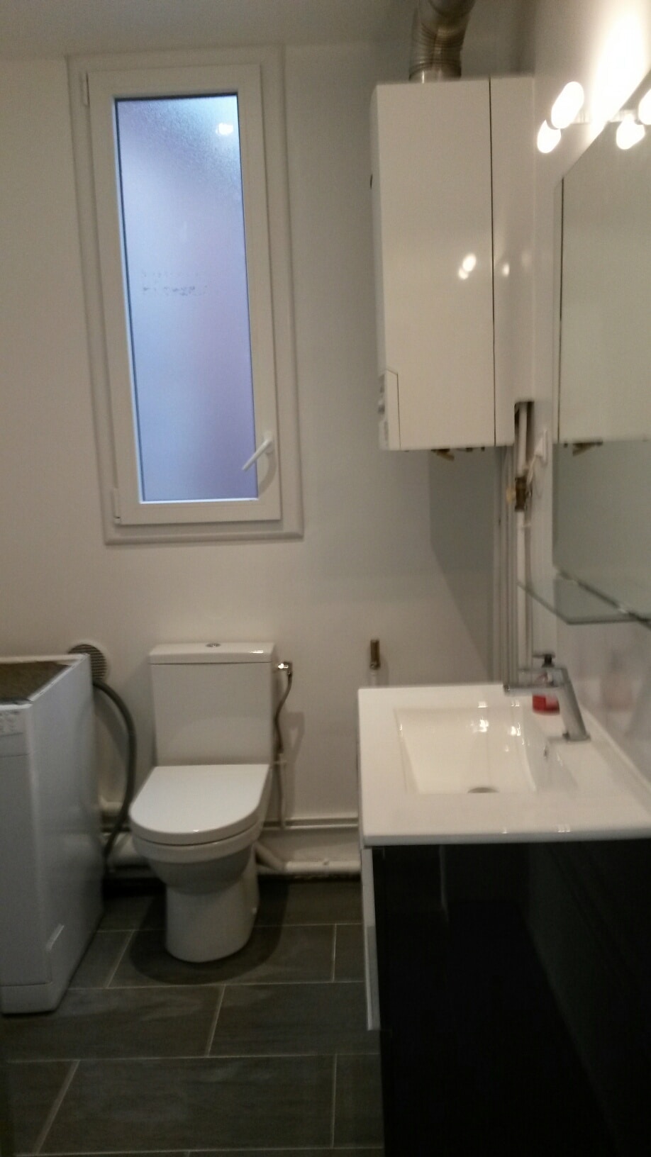 Salle de bain après travaux, Rénovation appartement VANVES 92170 de 47 m2