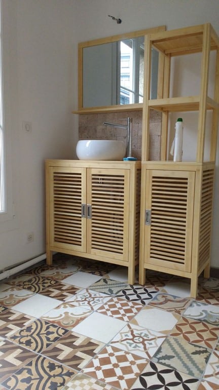 Salle de bain après travaux, Rénovation appartement MONTROUGE 92120 de 51 m2