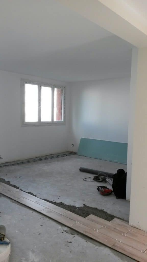 Salon avant travaux, Rénovation appartement CACHAN 94230 de 59 m2
