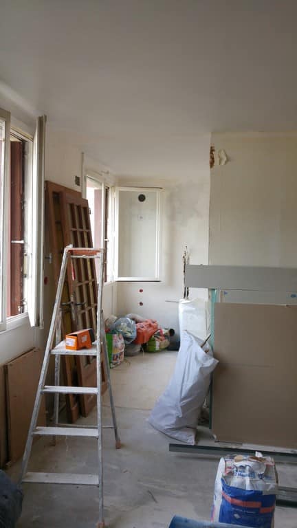 Salon avant travaux, Rénovation appartement proche Place d’Italie PARIS 75013 de 54 m2