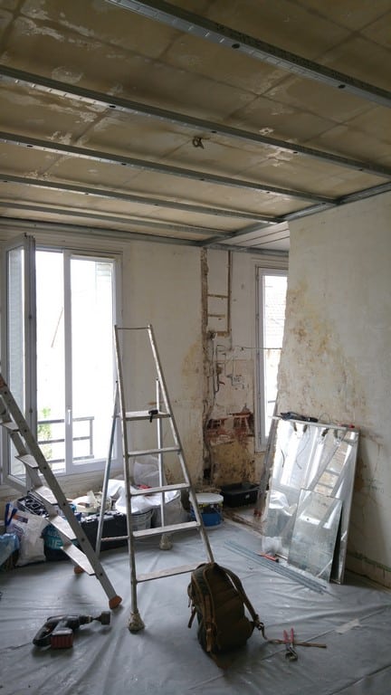 Salon avant travaux, Rénovation appartement quartier gare de Courbevoie 92400 de 40 m2