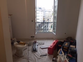 Séjour avant travaux, Rénovation appartement quartier Belleville PARIS 75010 de 43 m2
